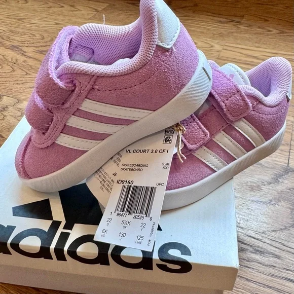 Adidas Kids Pink Court Skateboard Sneakers - Picture 3 of 6